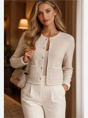 Song of style Beige  Button Cardigan Sweater Size M